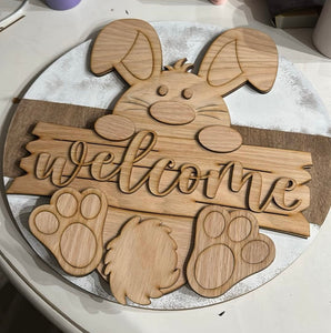 Paint your own bunny door hanger