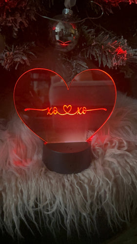 Mirrored acrylic ❤️ with light up color changing base